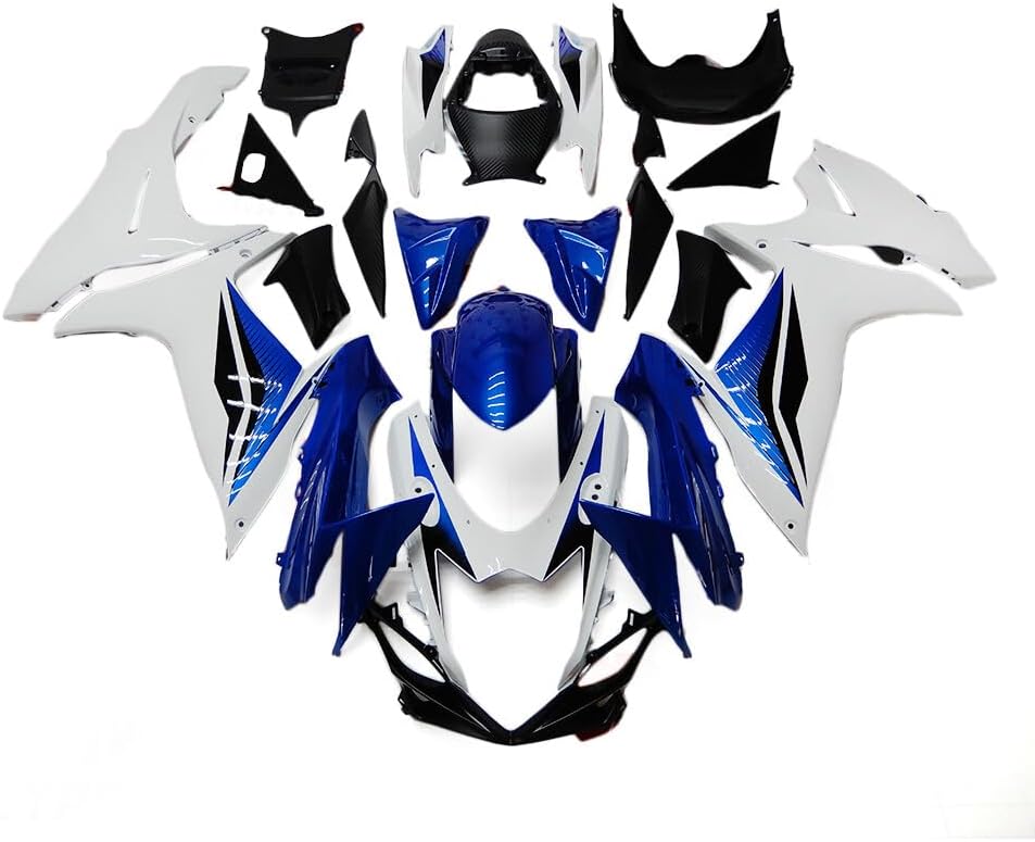 Injection Fairings Bodywork Fit for 2011 2012 2013 2014 2015 2016 2017 2018 2019 2020 2021 2022 2023 Suzuki GSXR600 GSXR750 K11 GSX-R600 GSX-R750 ABS Plastic Fairing Kit - Blue & White