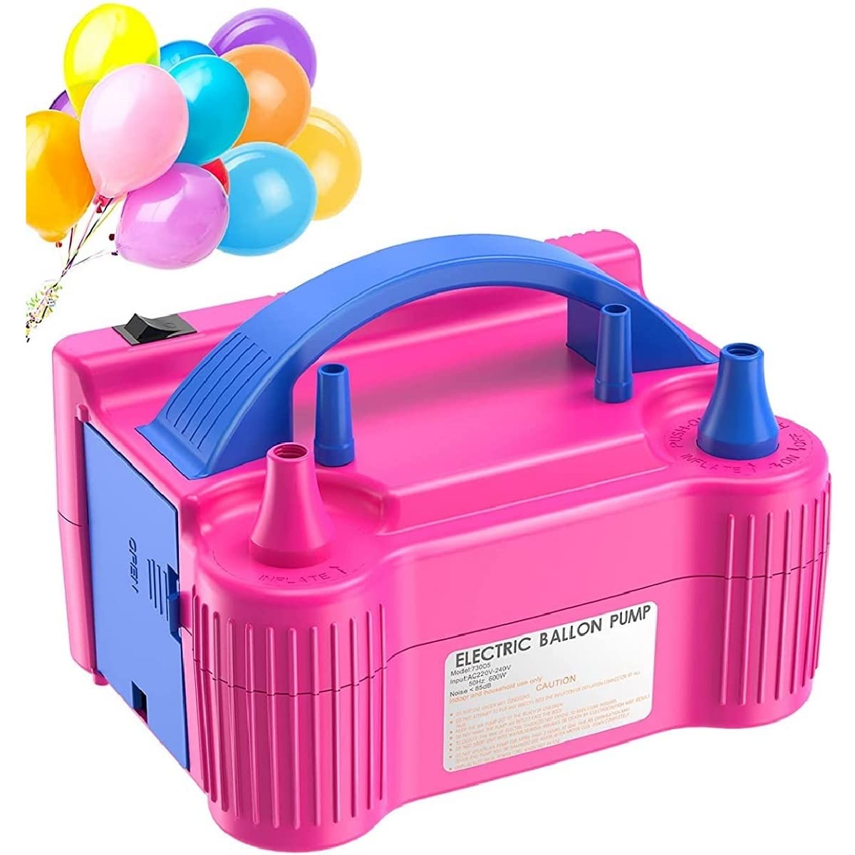 UJIE® 600W Dual Nozzle Electric Air Balloon Pump Machine- Balloon Pump, Balloon Blower Machine Ideal for Party and Decorations, Time-Saving Balloon Machine Inflator, Pink-image-21