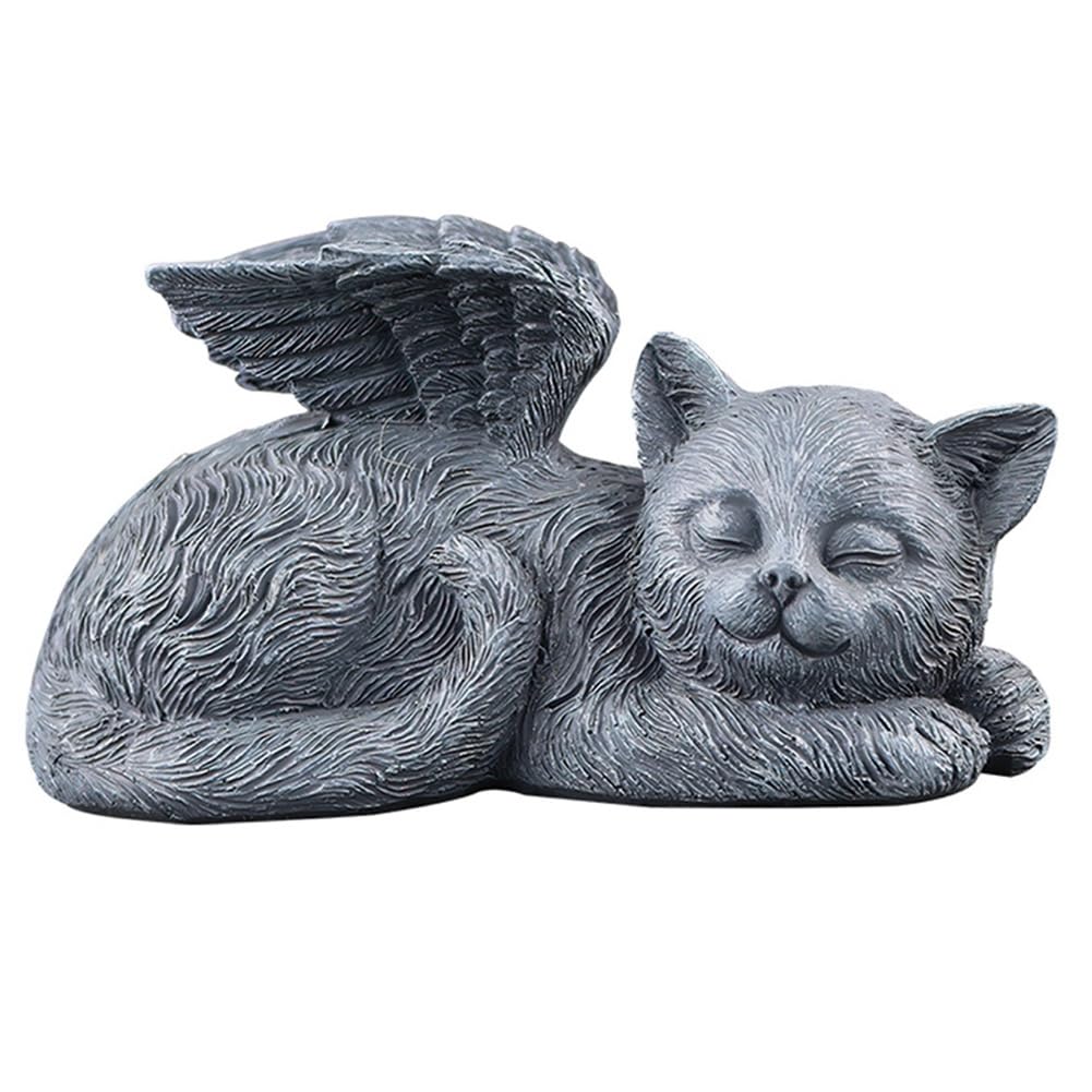 CTRLZS Angel Cat Memorial Statue Gift Statue Pet Tombstone Animal Ornaments Memorial Crafts Ornaments