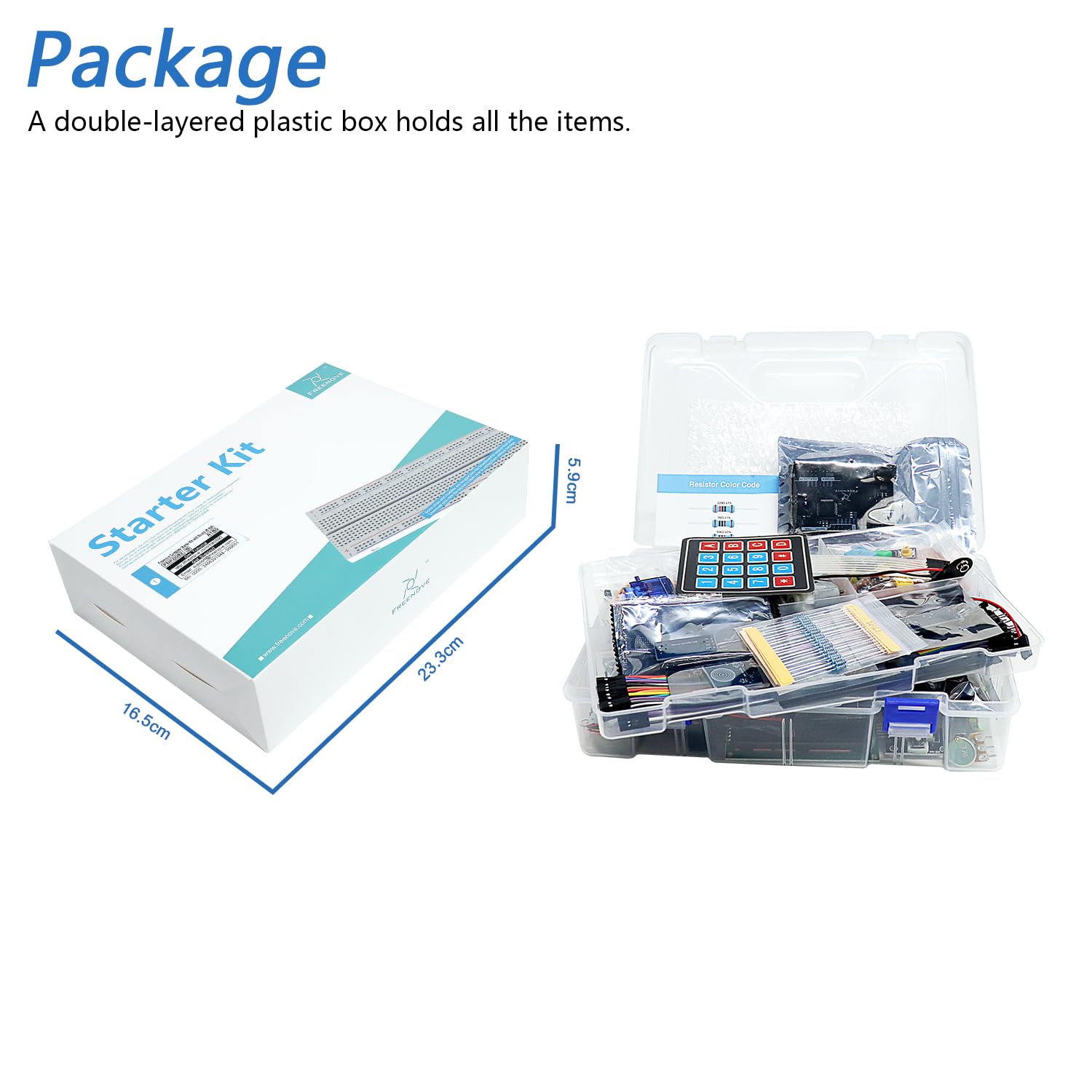 Freenove Complete Starter Kit with Board V5 Rev4 Mini (Compatible with Arduino IDE), Arm Cortex-M4 Microcontroller, 474-Page Detailed Tutorial, 343 Items, 90 Projects