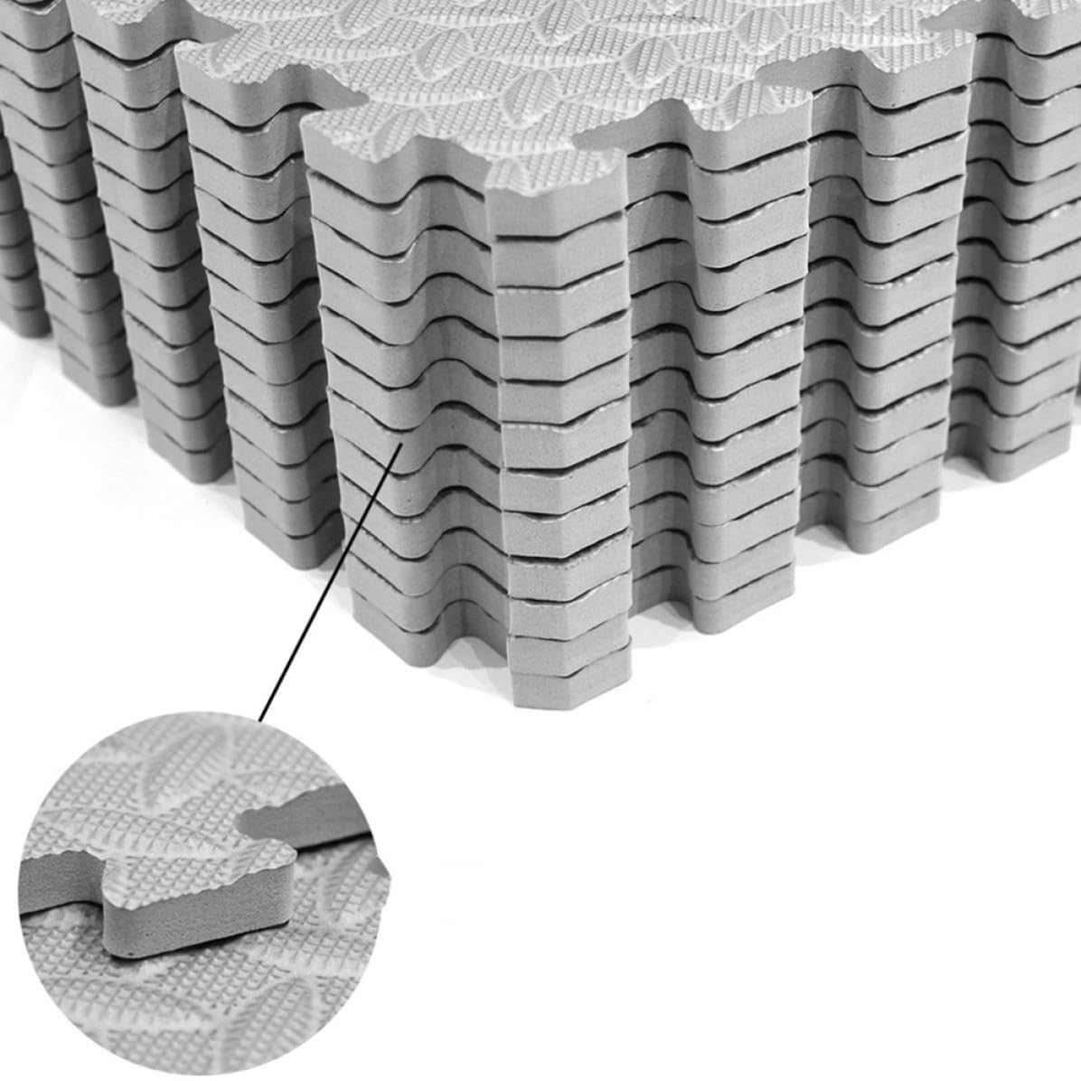 GALPADA Alfombra de Piso Vetas de Hojas 12 Piezas de Eva Antideslizante y Acolchada para Gimnasio y Sala de Baile, Tapete Absorbente y Resistente
