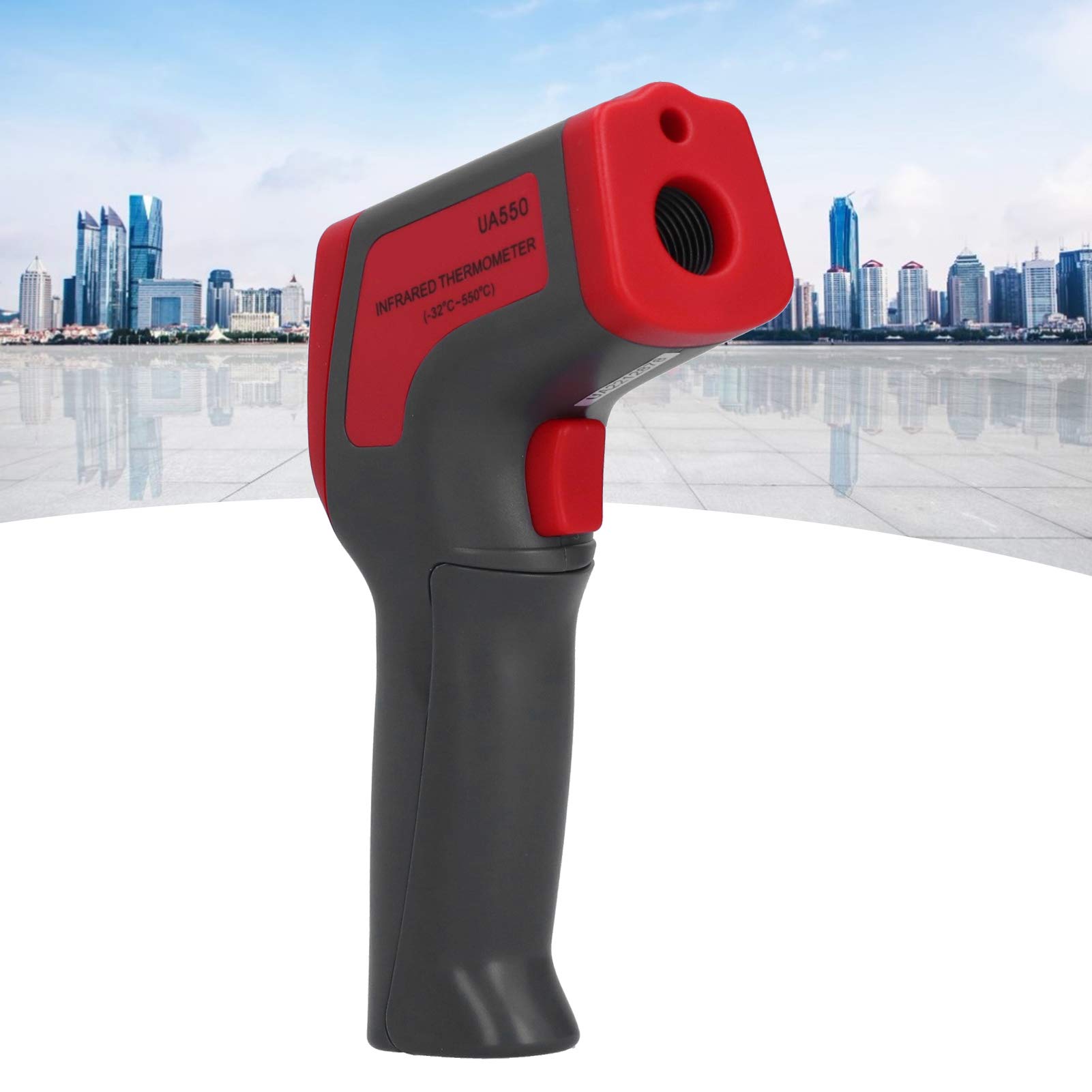 Termometro a infrarossi industriale UA550 - Termometro portatile senza contatto con intervallo di temperatura di 550 gradi Celsius con posizionamento, emissività regolabile e
