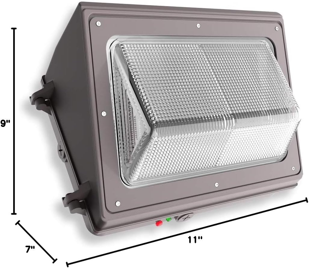 E2 LIGHTING 80W Non-Cutoff LED Wall Pack with Emergency Battery & Photocell, 30W/40W/60W/80W Wattage & 3CCT Tunable 30K/40K/50K, Commercial Outdoor LED Wall Light Fixture, UL DLC RoHS Compliant