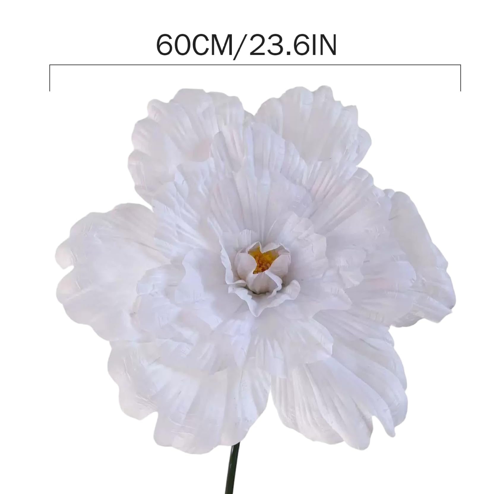 Fiori giganti di carta velina, grande peonia artificiale, bouquet di fiori di peonia artificiale da 59,9 cm, per matrimonio, benvenuto, decorazione da parete ed eventi fotografici, bianco