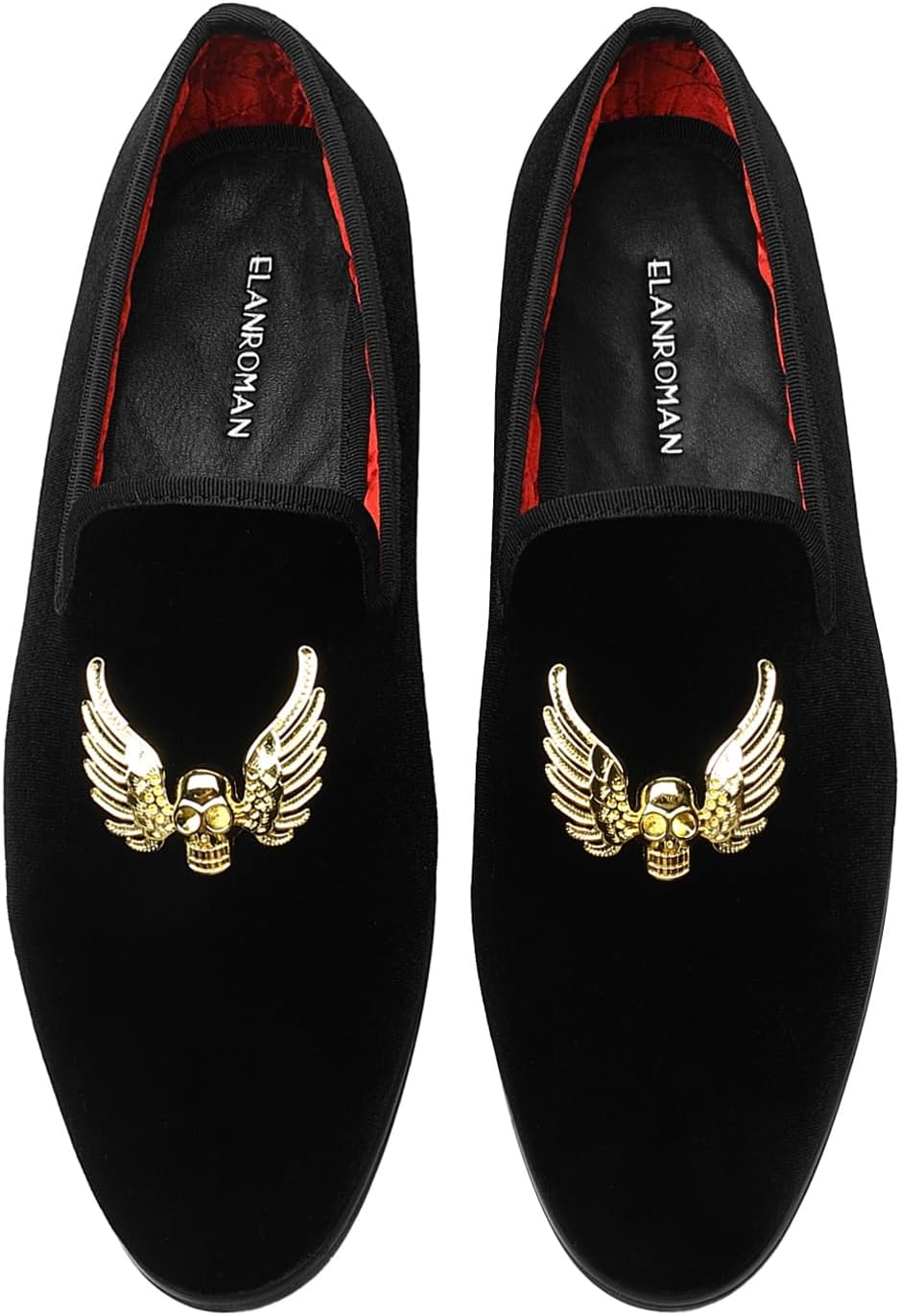 ELANROMAN Mens Dress Loafers Classic Patent Velvet Penny Tuxedo Shoes - Image 2