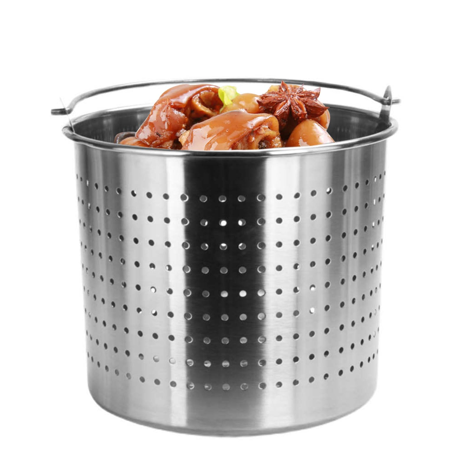 AIZYR Stainless Steel Steamer Basket Crawfish Seafood Boil Pot Leaky Pot, Strainer Basket Perforated Steam, Boil, Fry Accessory,50CM*50CM