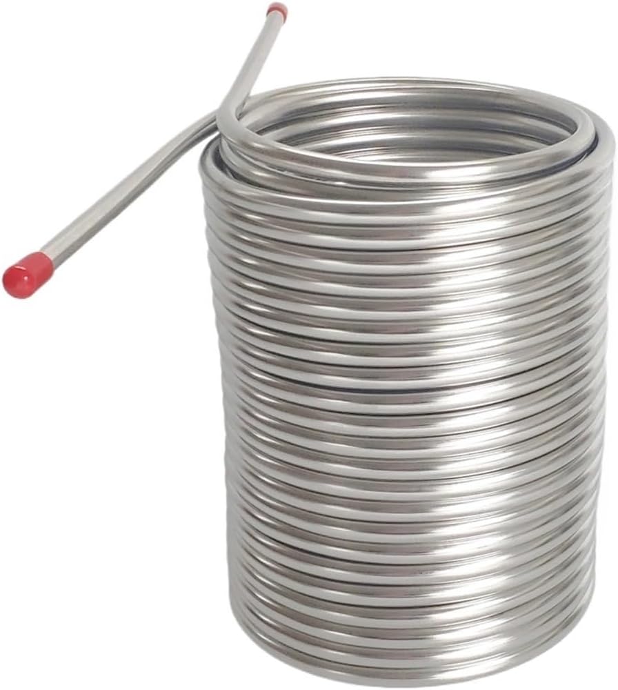 Double Layer Beer Water Wort Chiller, 20m Length Stainless Steel Cooling Coil 8mm Tube homebrew chiller