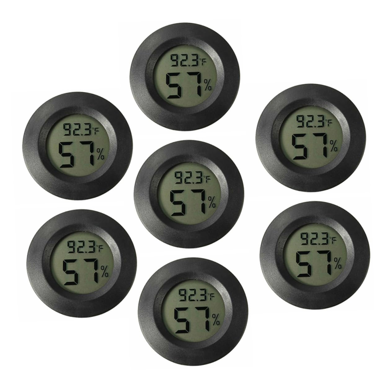 7pcs Digital Thermohygrometer for Reptile Tank Humidity Temperature Monitor Mini Hygrometer 2-in-1 Gauge Ideal for Terrarium Greenhouse