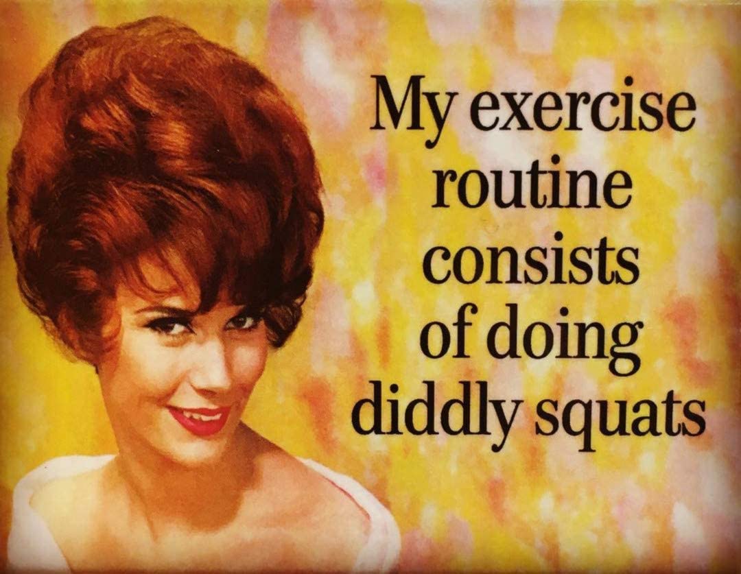 Coole My Excercise Routine Diddly Squats Funny Humour Quote Gym Vintage Retro Man Cave Bar Pub Shed Novelty Gift Aluminium Metal Tin Wall Décor Sign