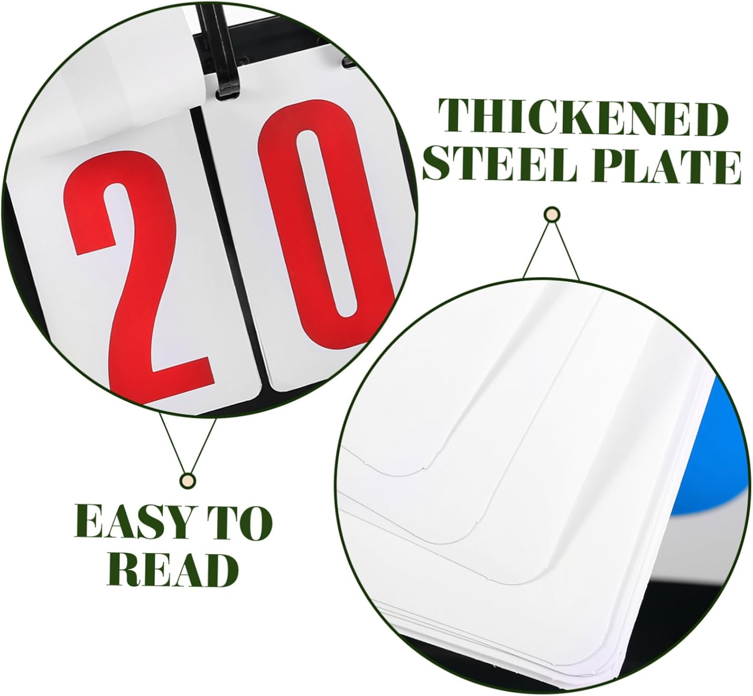 Scoreboard for Basketball Games Reusable Scorekeeper PVC Metal Flipping Scoreboard