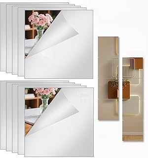 Comprar Coco Berming 10 Piezas Espejo Adhesivo de Pared Acrílico, Espejos Adhesivos de Paredc 20x20cm, Espejo Pegatina Flexibles para Decoración del Hogar Baño Dormitorio Sala de Estar Armario (10)