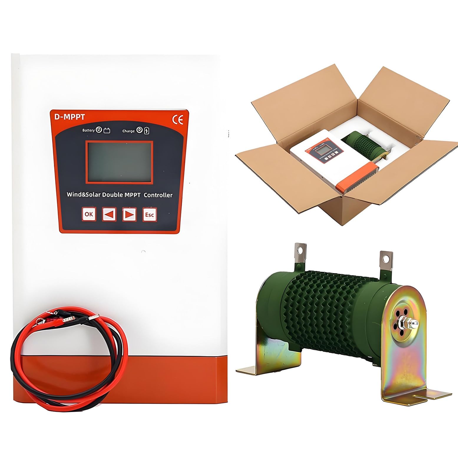 Controlador híbrido solar eólico de 8000W para sistemas de 24V y 48V con pantalla LCD