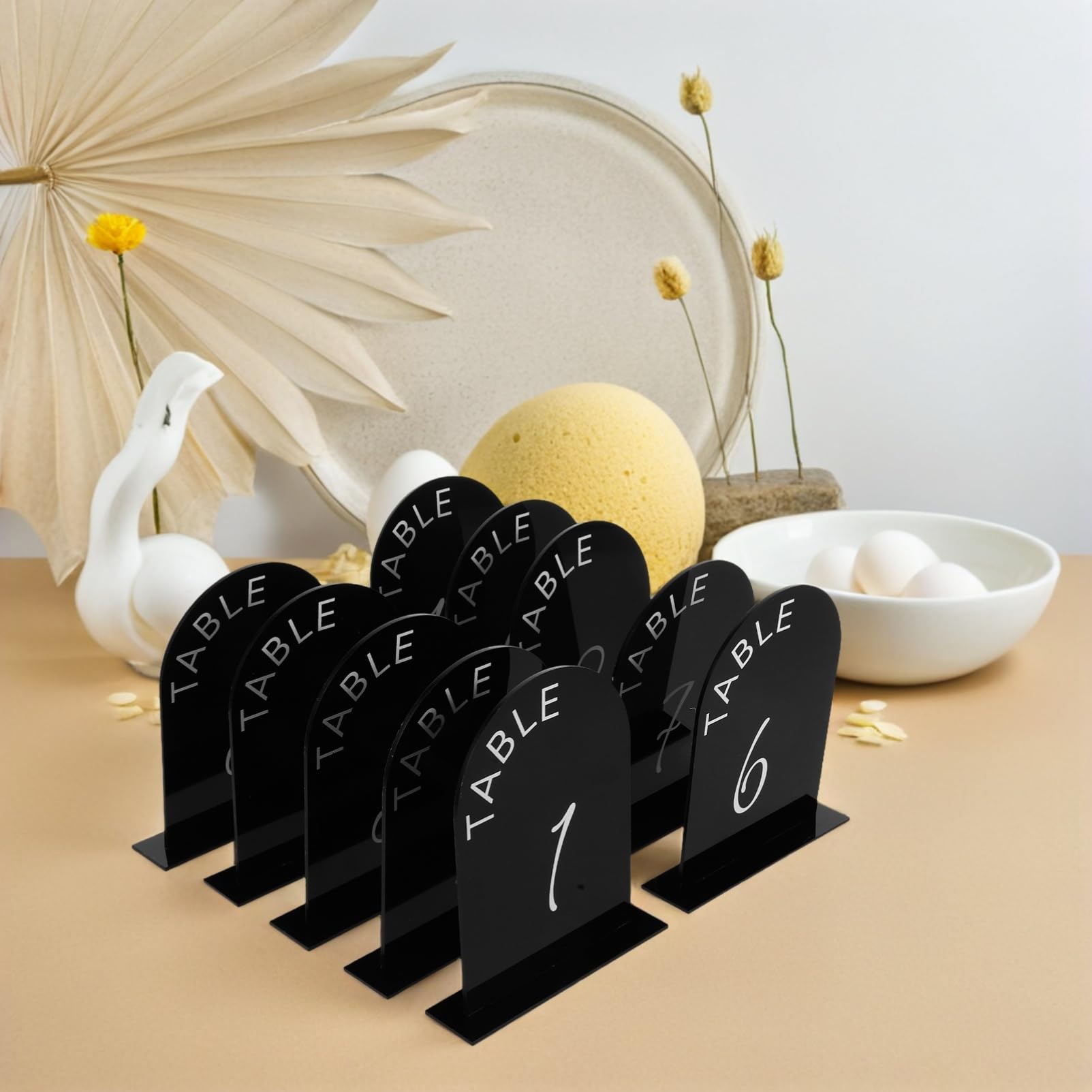 ABOOFAN 10 Stück Tischschilder mit Ständern für Hochzeitsfeiern Brautpartys Jubiläen und Veranstaltungen Design für Restaurants und