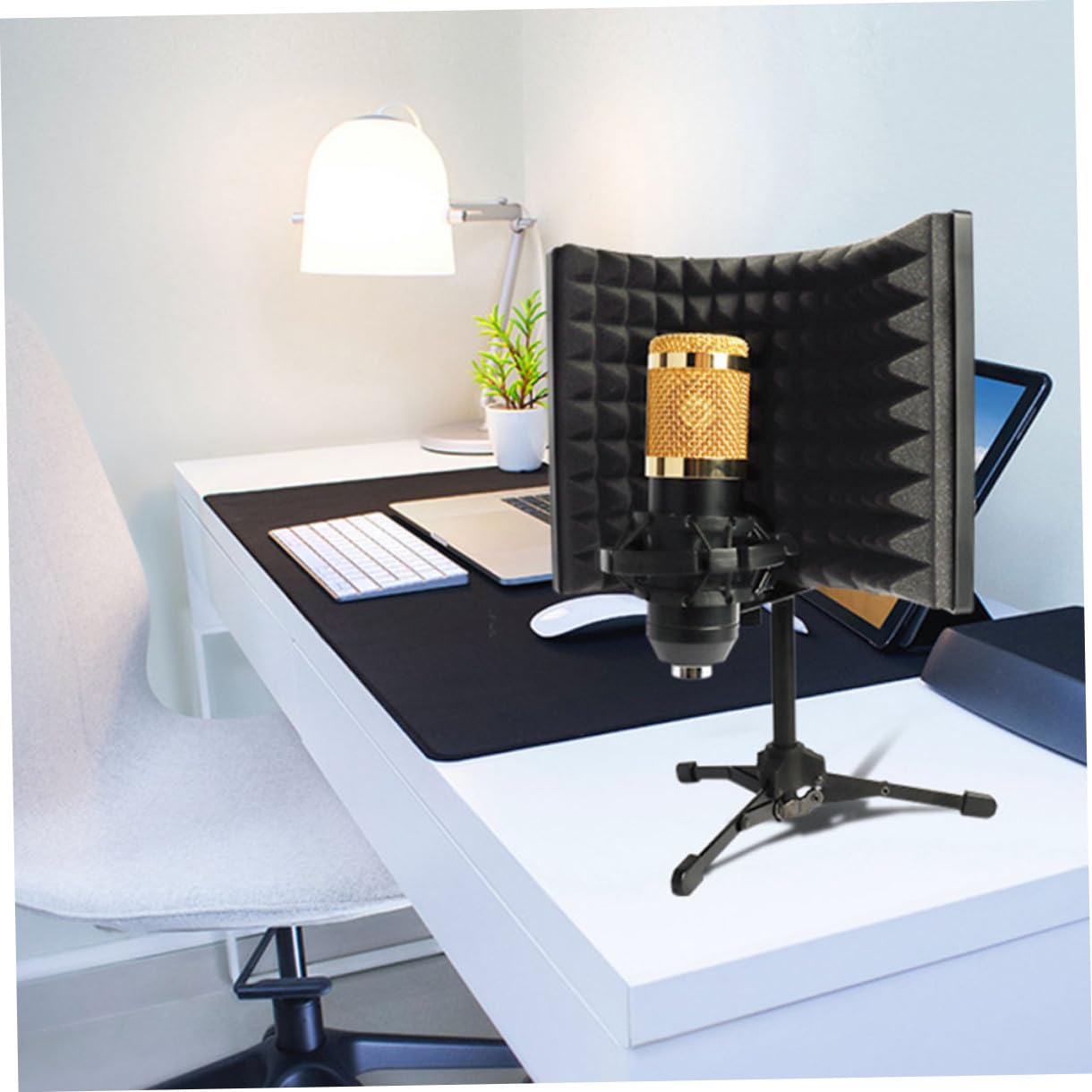 TOYANDONA Red Protector Antiviento para Micrófono Plegable, Filtro Absorbente de Sonido para Estudio de Grabación, Accesorio Acústico Compatible Micrófonos Estándar, Uso en Ktv