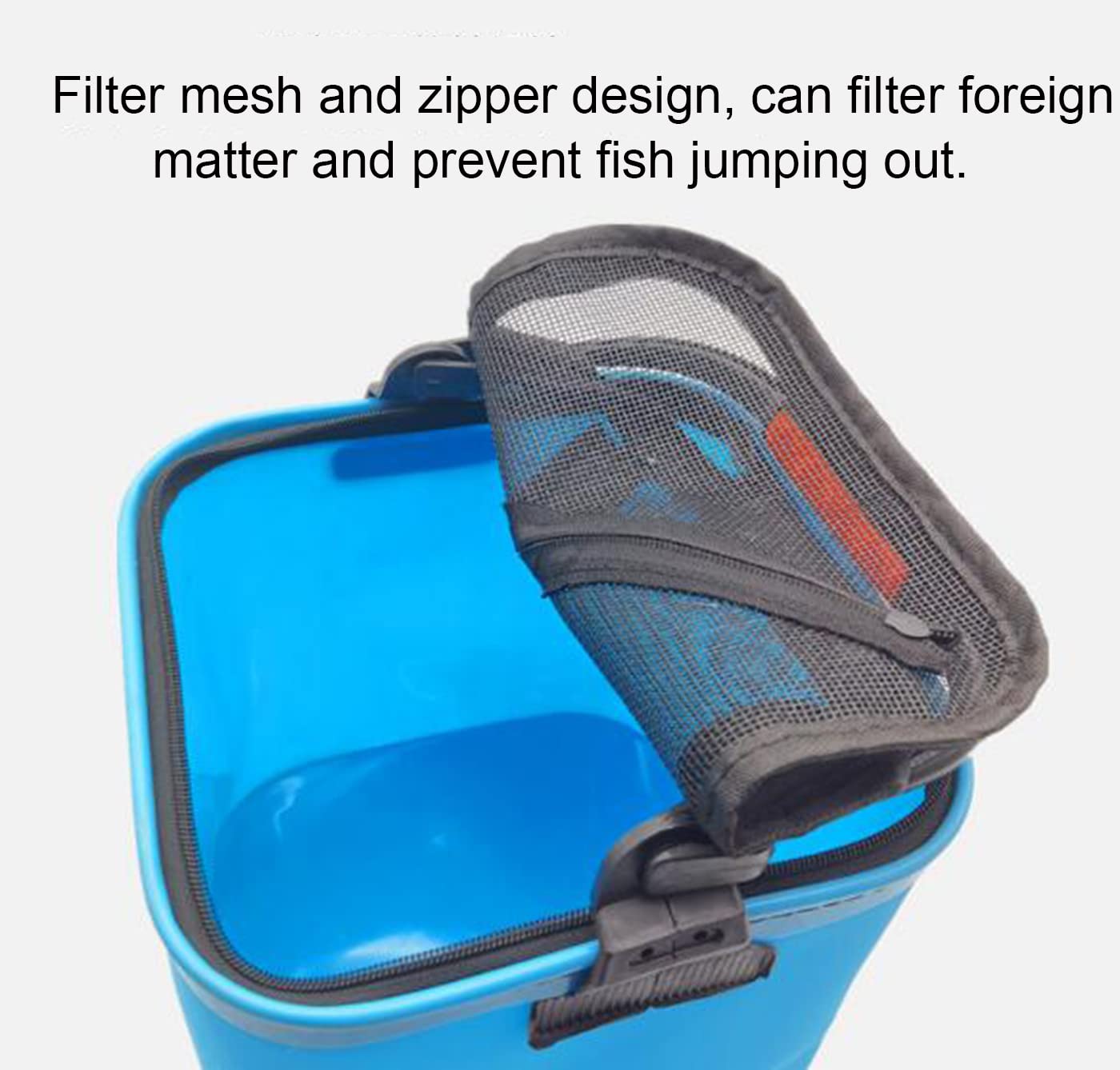 Collapsible Fishing Bucket Portable Folding Bait Buckets Water Container (Blue)