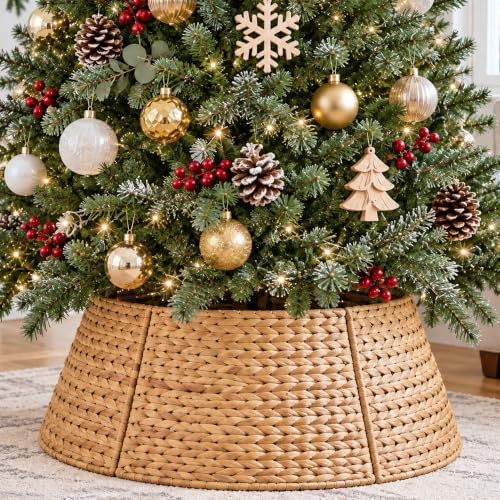Christmas Tree Collar 28 Inch, Woven Rattan Tree Skirt for Artificial Trees - image 1