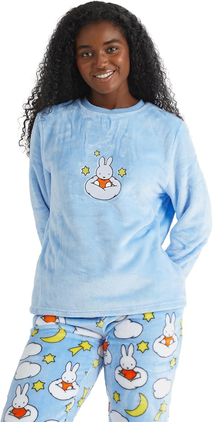 Skinnydip Women's Miffy Blue Miffy Fleece Pyjama Set - Small - Cosy, Soft Sleepwear