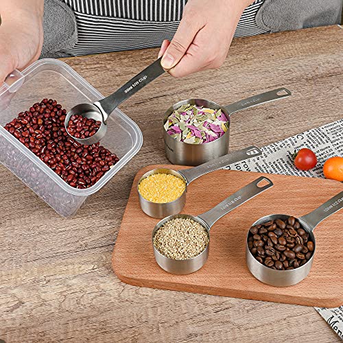 Smithcraft Stainless Steel Measuring Cups Set 18/8(304) Steel Material Heavy Duty 5 Measuring Cups And 1 Ring Set Of 6 #TOP4