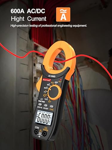 Miniatura 7 de Abrazadera digital 588D 6000 cuenta con amplificador de voltaje de rango automático, mide voltaje y corriente CACC, diodos de resistencia de