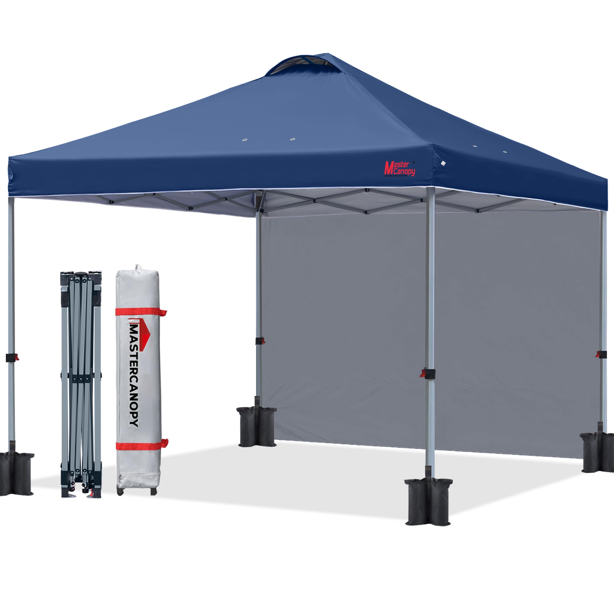 MASTERCANOPY Tonnelle Pliante avec aération et 1 paroi latérale/latérale pour marché, Jardin, événements
