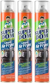 Kit 3 Limpa Air Fryer Super Dom 250ml Desengordurante