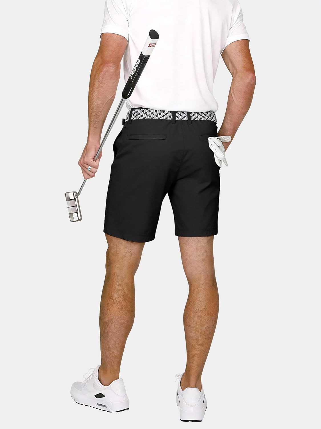 JEMLDL Mens Casual Shorts with 6 Pockets 7" Quick Dry Golf Shorts Stretch Flat Front Hybrid Shorts Elastic Waistband