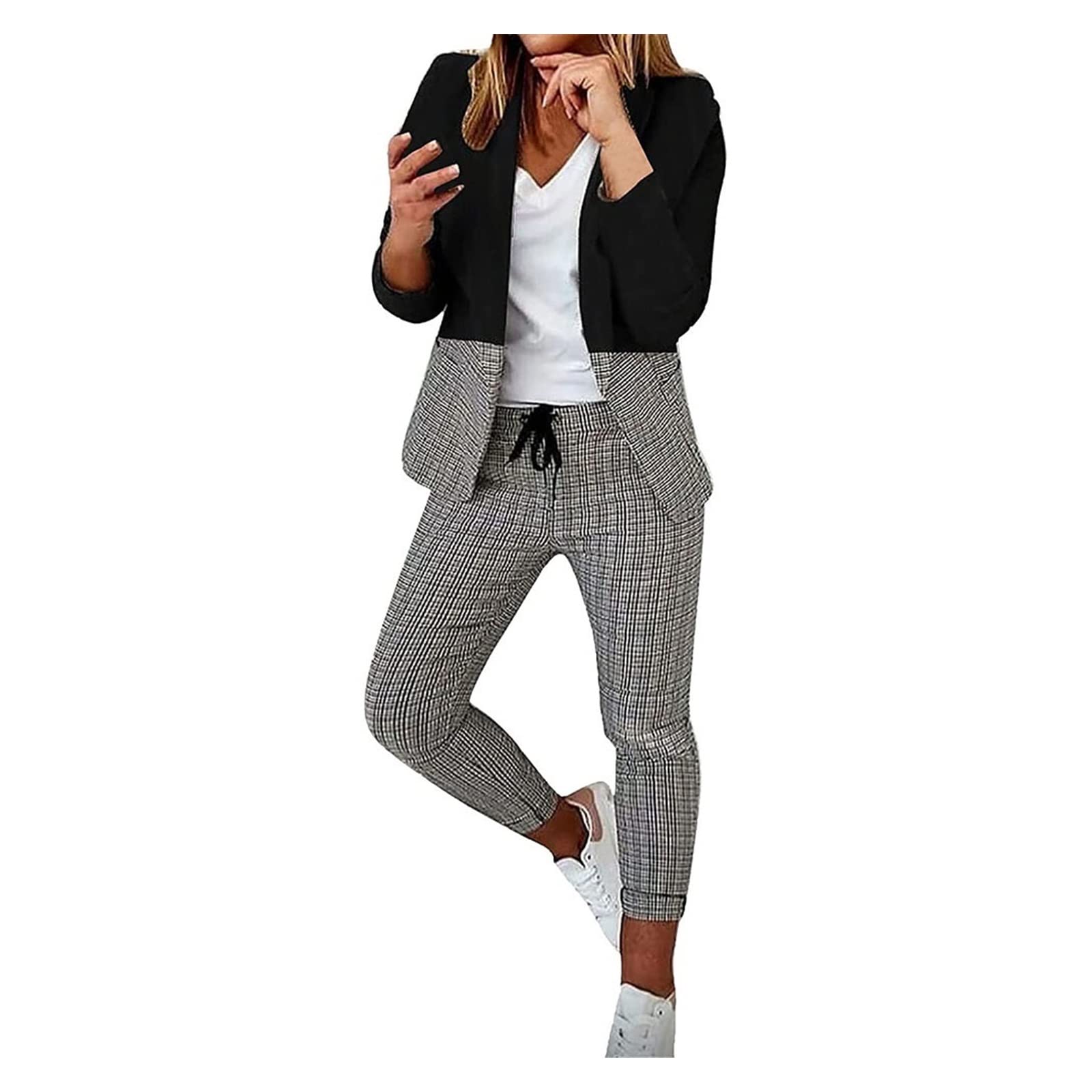 Costume de bureau veste deux boutons et pantalon pour femme active