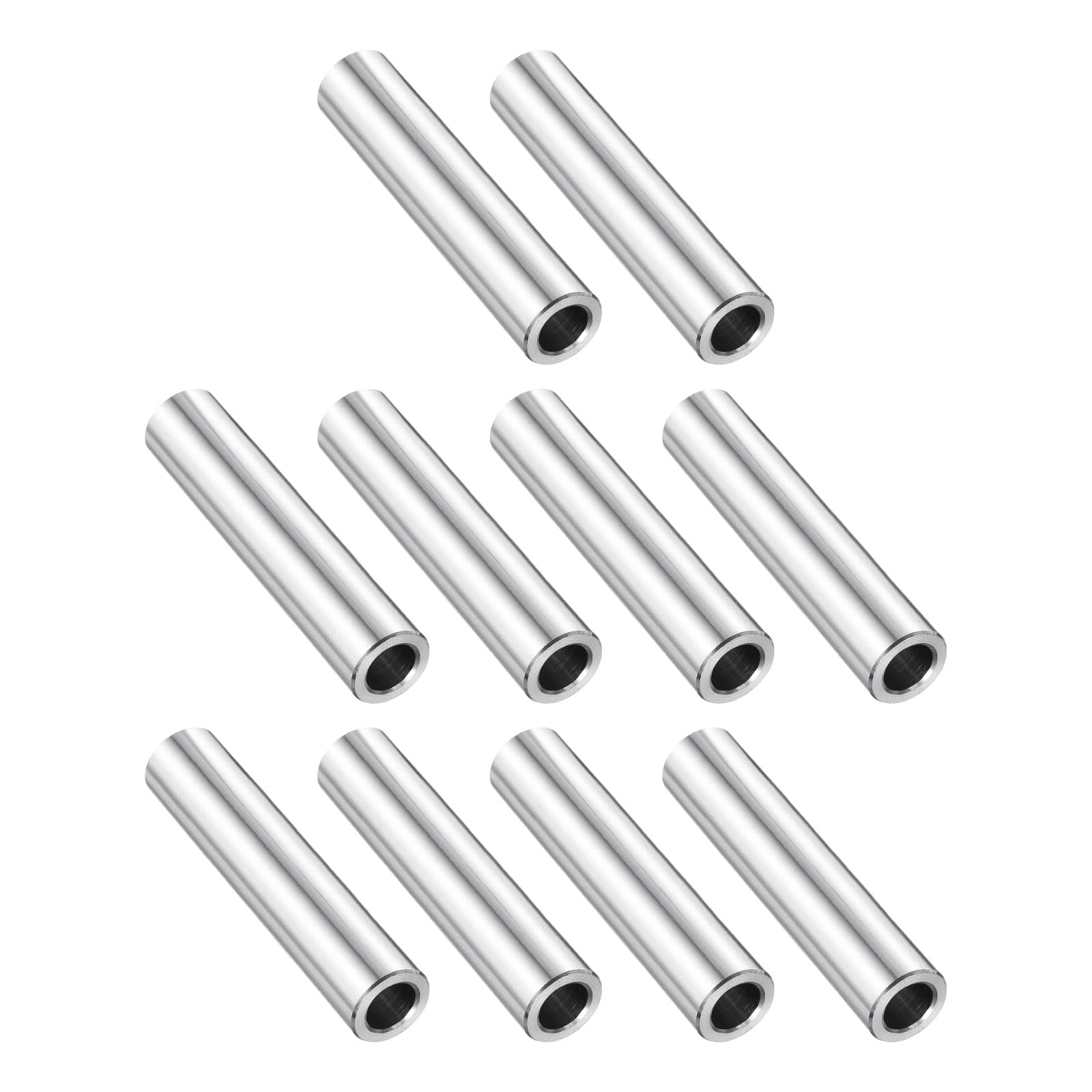uxcell 10 Pcs Stainless Steel Spacer 5/16" Bore x 1/2" OD x 2" Length Screw Bushing Plain Finish Round Metal Spacer for 5/16" Screws Bolts and Rods