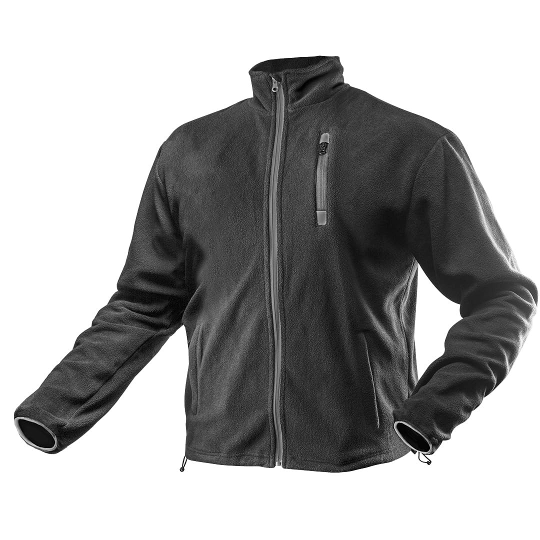 Neo Tools Men's Grey Graphite Fleece Jacket, Outdoor Activities And Leisure, Breathable Fabric, Practical Pockets, Xxl
