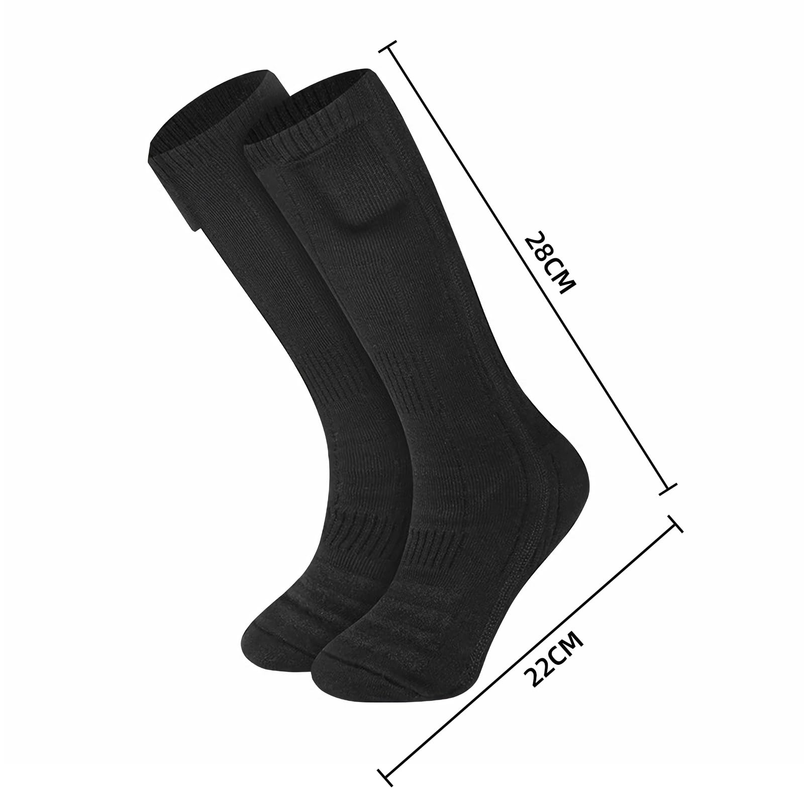 4500mAh Chaussettes chauffantes pour Homme et Femme,Chaussettes Chauffantes électriques Rechargeables,3 Niveaux de température Lavables Chaussettes Chauffantes,Chauffe-Pieds d'hiver(Noir, L)