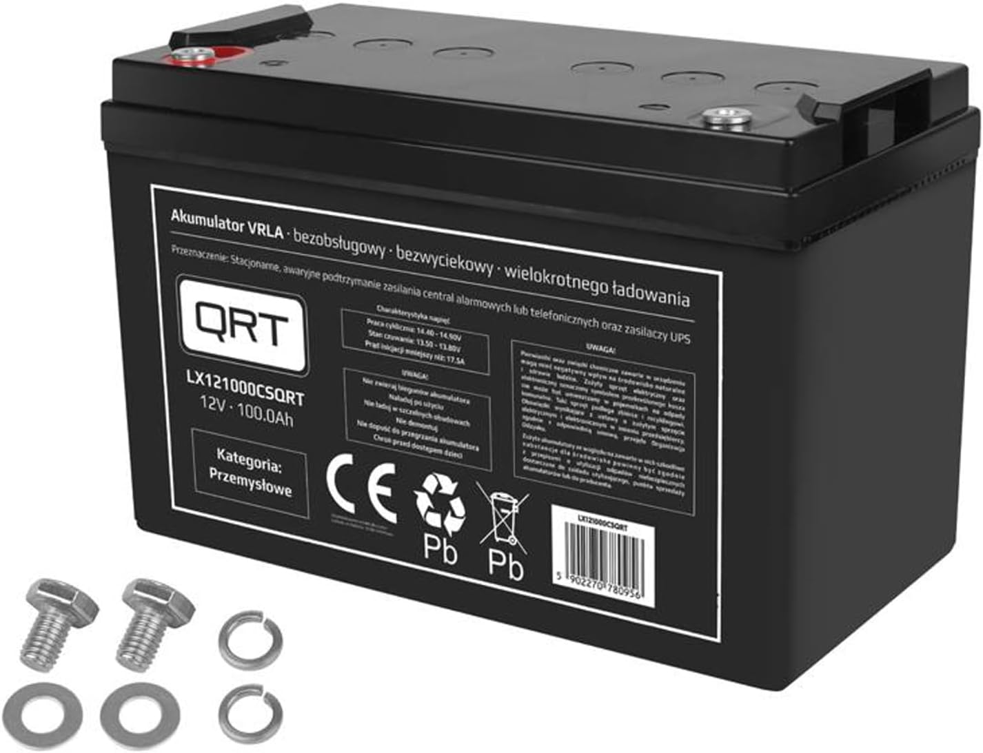 Gel Battery 12 V, 100 Ah 360 mm x 200 mm x 270 mm