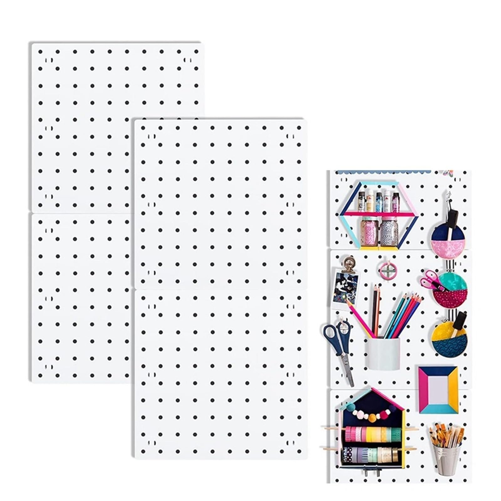 Werkzeugwand Stecktafeln, Stecktafel-Wand-Organizer-Paneele, for Wand, Bastelraum, Küche, Garage, Wohnzimmer, Badezimmer (8 Stück)
