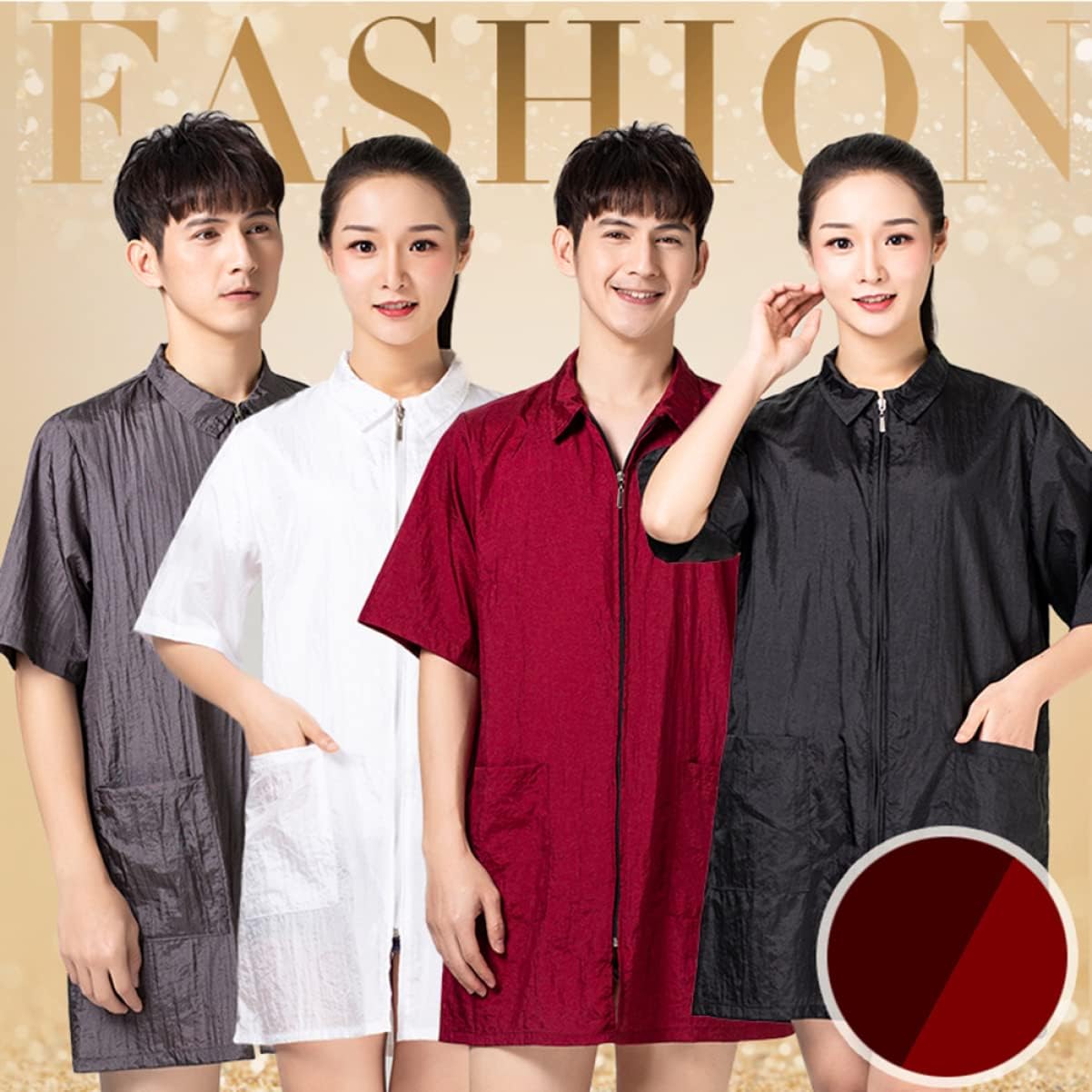 Breathable Hairdresser Overalls for Beauty Technicians Comfortable Salon Uniform with Pocket White