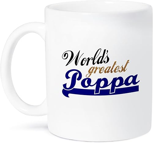 3dRose mug_151318_2 Worlds Greatest Poppa - Taza de cerámica para papá o abuelo, 15 onzas