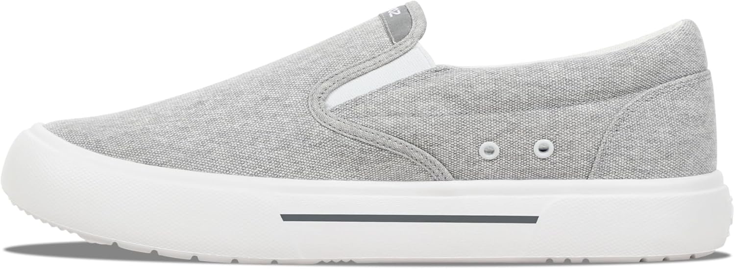 FISHOOZ Men's Sunwashed Slip-On Deck Shoes, Water-Repellent, Arch Support, Padded Collar, Sneaker Platform, Boat Shoe, Fishing, Casual Shoe