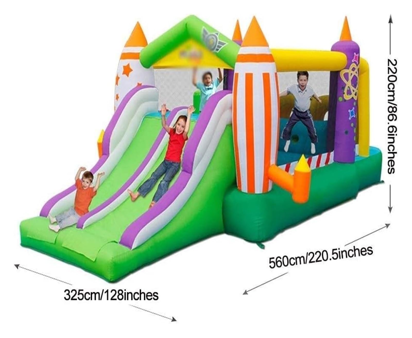 Château Gonflable, Château Gonflable avec toboggans, Maison de Jeu