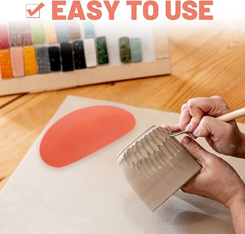 Miniatura 4 de EXCEART Costillas suaves para cerámica, herramientas de cerámica de silicona suave para hacer manualidades suaves y formas mientras se eliminan las