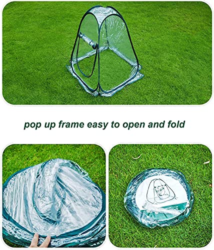 porayhut Pop Up Greenhouse Cover ,Pack of 2 Pcs,Flower House Mini Gardening Plant Flower Sunshine Room Room,Backyard PVC Greenhouse Cover for Cold Frost Protector Gardening Plants - Thumbnail 7
