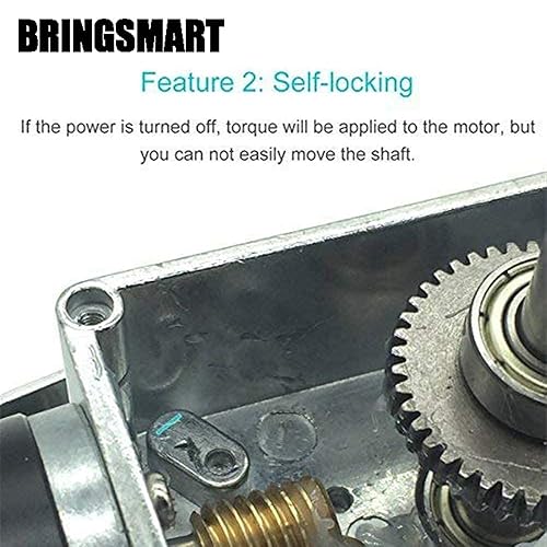 Miniatura 6 de BRINGSMART Motor de engranaje helicoidal de CC con acoplamientos de brida de 0.315 pulgadas, A58SW31ZY 24V 80rpm, motor de engranaje de mini turbina