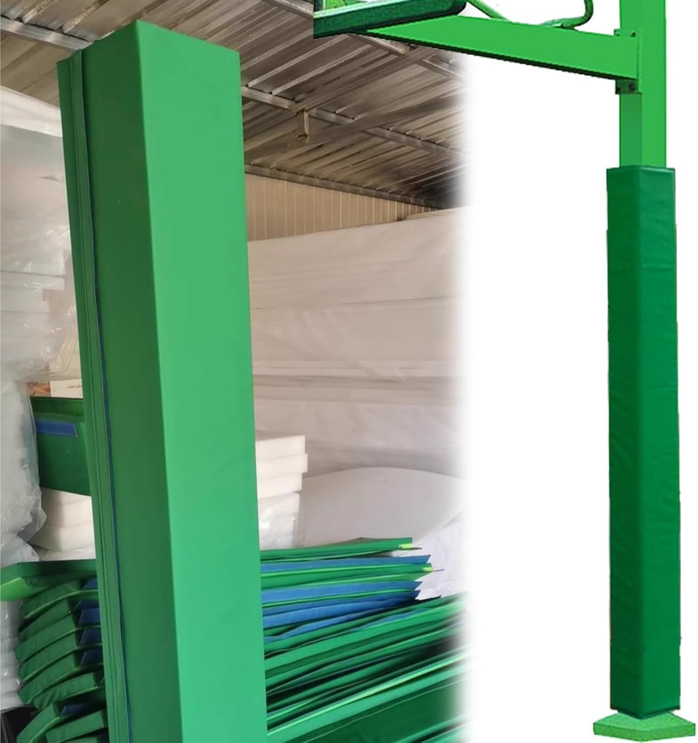 Basketball Pole Pad Square Protective Pads for Basketball Hoop Columns/Garage Pillar/Lamp Post, 100 120 150 180 cm High Anti-Crash Cushioning Pole Padding(H-3.9ft/120cm,9x9 Inch)