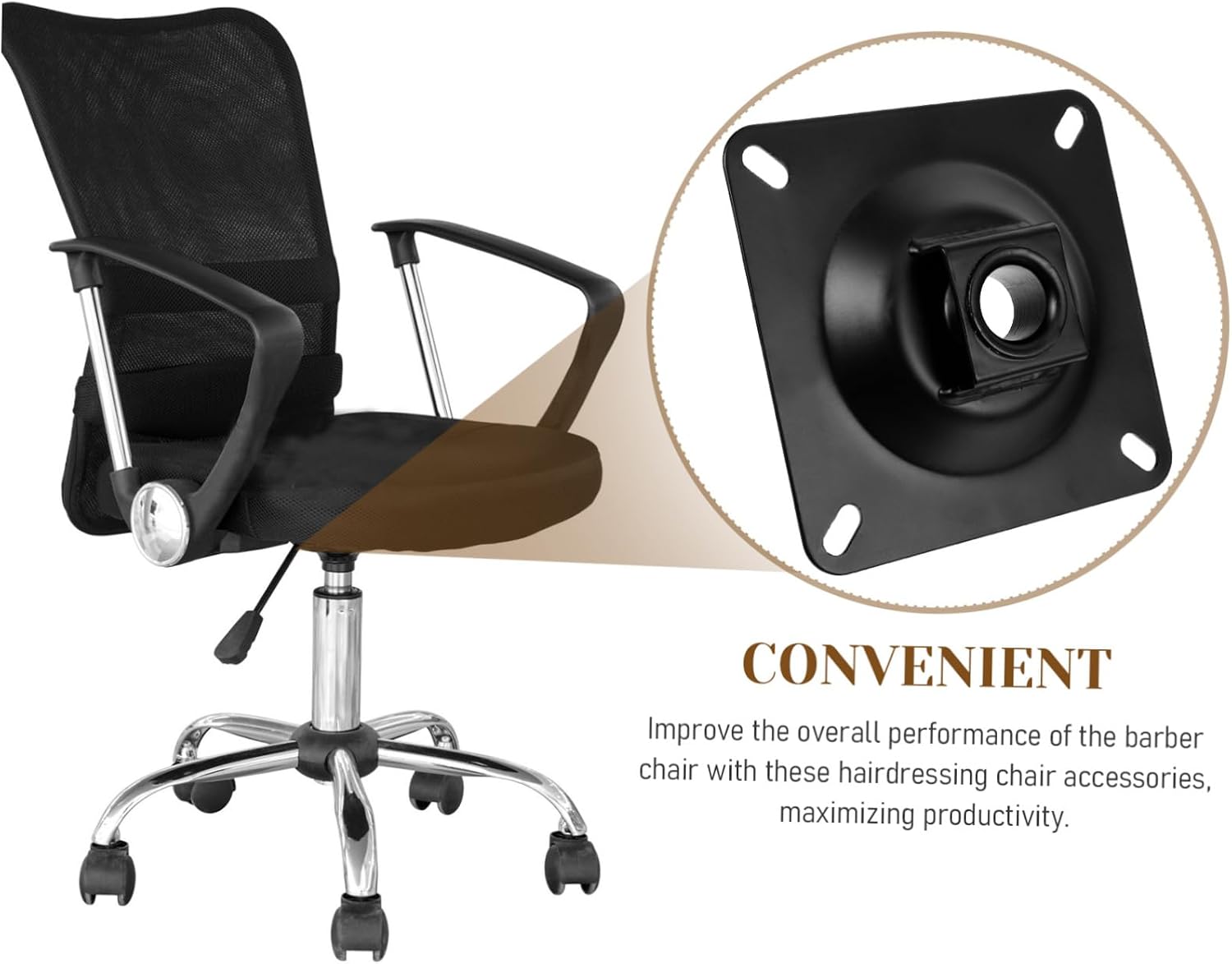 Office Chair Connector Chassis Swivel Base Plate Barber Chair Repair Parts Sturdy and