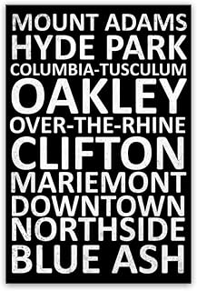 Cincinnati Ohio Neighborhood Canvas Wall Art Print, Cincinnati Artwork, Cincinnati Picture