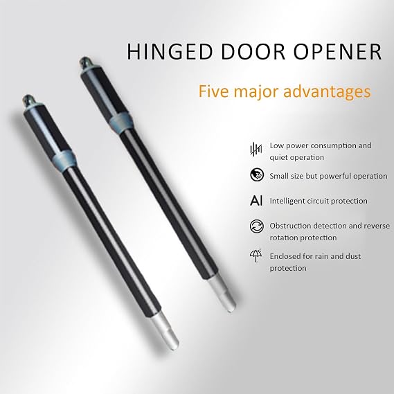 Electric Gate Opener Kit, Automatic Dual Swing, 40W, 110° Opening Angle, Moves at 1.6cm/s, Supports Leaf Width Up to 2m, Max Single Leaf Weight 150KG