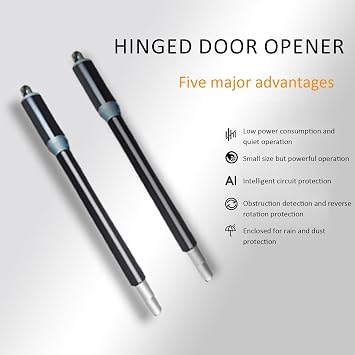 Electric Gate Opener Kit, Automatic Dual Swing, 40W, 110° Opening Angle, Moves at 1.6cm/s, Supports Leaf Width Up to 2m, Max Single Leaf Weight 150KG