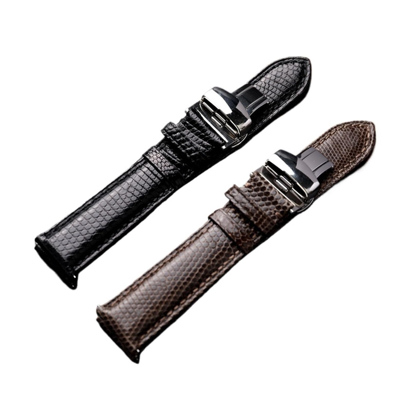Cinturino in pelle con chiusura a farfalla da 18, 19, 20, 21, 22 mm, cinturino a sgancio rapido, marrone e nero, da uomo.