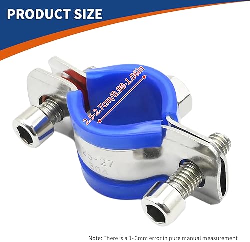 Miniatura 5 de VIKKSAER 2 abrazaderas de soporte de tubo ajustables, abrazadera de soporte de tubo de montaje en pared de acero inoxidable para montaje en techo,