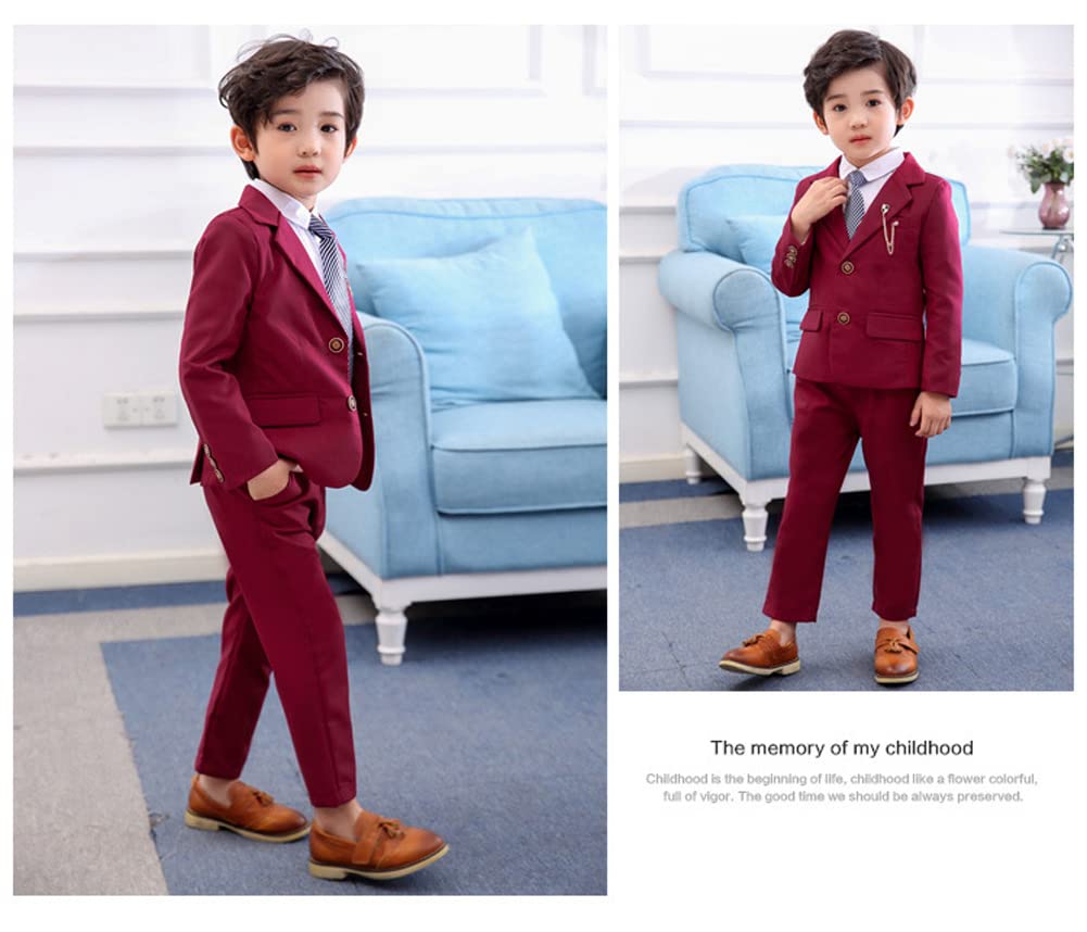 LOLANTA Ensemble de Costume pour garçons, 2 pièces Ensemble de Blazer et Pantalon pour Enfants, vêtements de Loisirs ou Robe de soirée de Mariage 2-13 Ans