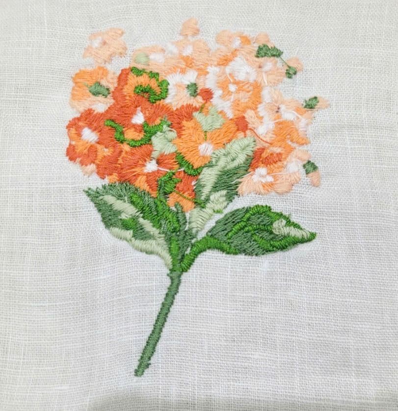 Servilletas de Tela Bordadas Set 6 Naranja 20x20 pulg miniatura 2