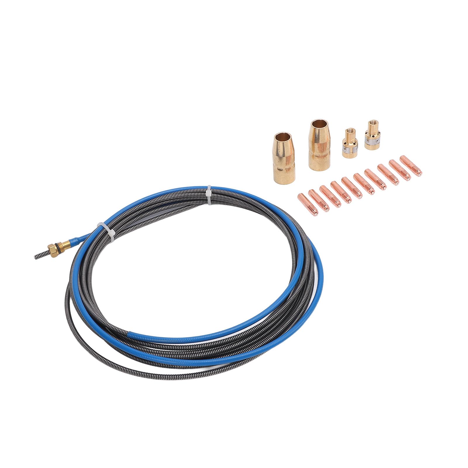 Kit Consumabili per Saldatura MIG, 20 Pezzi 0,030 Pollici 0,035 Pollici Punte di Contatto in Ottone 2 Ugelli Gas 2 Diffusori Rivestimento da 15 Piedi per Parti di Ricambio della Torcia
