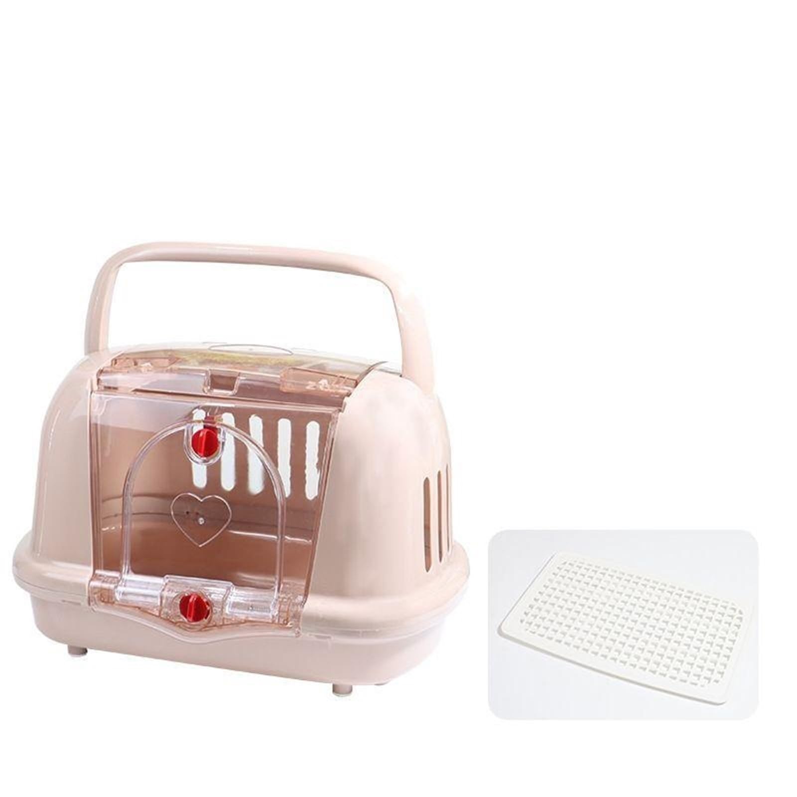 Trasportino portatile per animali domestici, trasportino per animali domestici, trasportino per gatti e cani, traspirante, con lati rigidi, per cani e gatti (bianco)